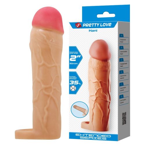Насадка на пенис Pretty Love Hani Penis Extender +2", 18 см