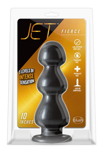 JET FIERCE CARBON METALLIC BLACK - Велика анальна пробка, 21,5 см (чорний)