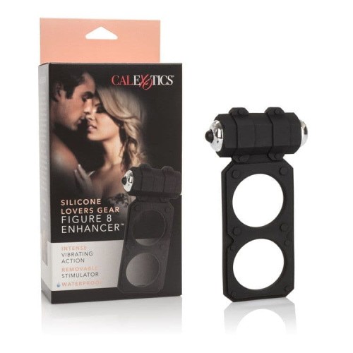 CalExotics Lovers Gear Figure 8 Enhancer - двойное виброкольцо, 10х3 см (черный)