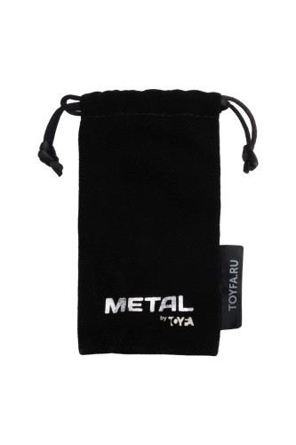 Toyfa Metal Silver anal plug - серебристая ребристая анальная пробка с кристаллом, 8х3.5 см (красный)