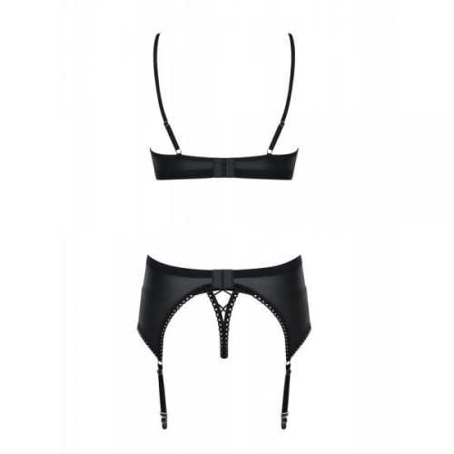 Obsessive Rebella garter belt set - комплект эротического белья с поясом для чулок, S/M (чёрный)