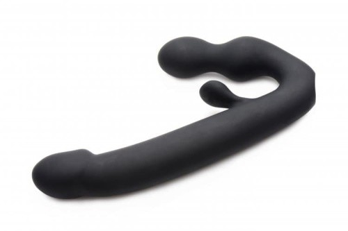 Tri-Volver Rechargeable Strapless Strap On - Безремневой страпон с вибрацией, 21.5х3.1 см