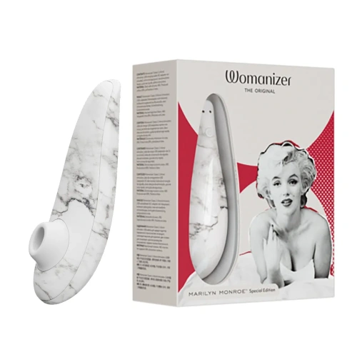 Womanizer Marilyn Monroe Classic 2 + Лубрикант 50 мл - Вакуумний стимулятор (білий мрамор)