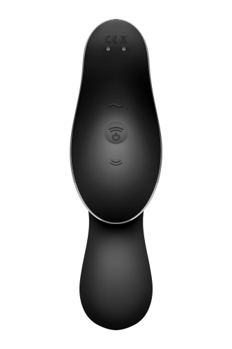 Satisfyer Curvy Trinity 2 - Вакуумний кліторальний стимулятор та масажер для точки G, 16.8х3.8 см (чорний)