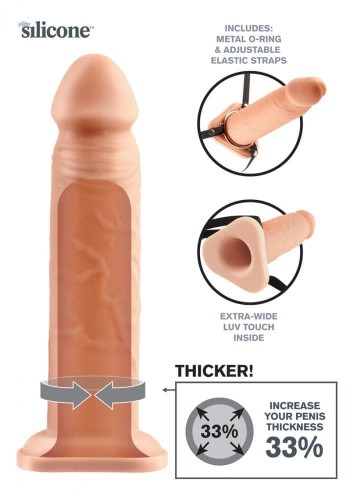 Silicone Hollow Extension - Насадка-подовжувач для пеніса, 24х6 см (тілесний) - купити в Україні | Секс шоп SEX-SHOP.ua