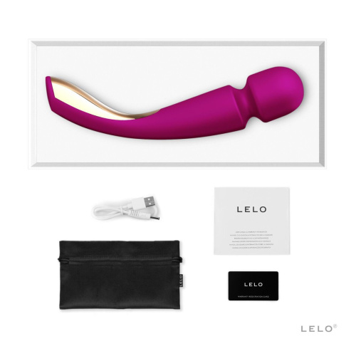 LELO Smart Wand 2 Medium - вибромассажер для всего тела, 21х4.5 см (малиновый) - sex-shop.ua