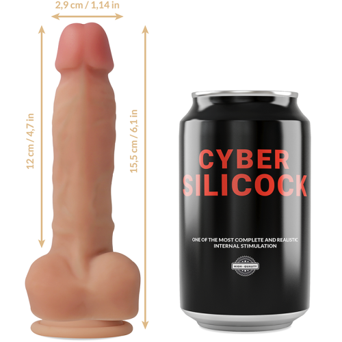 CYBER SILICOCK - Ansel - Фалоімітатор на присосці, 12х2.9 см (тілесний) - купити в Україні | Секс шоп SEX-SHOP.ua