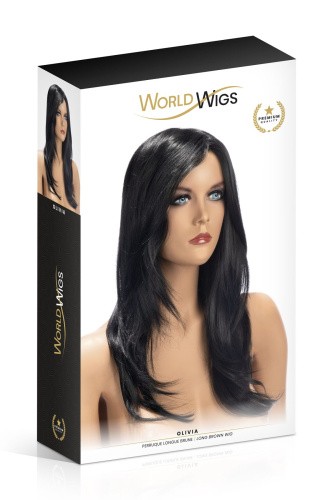 World Wigs Olivia Long Brown - Парик (темный коричневый) - sex-shop.ua