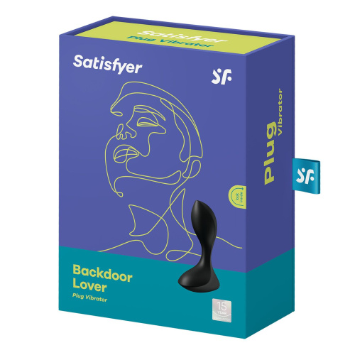 Satisfyer Backdoor Lover - Анальная пробка с вибрацией, 11,5х3,3 см, (черная) - sex-shop.ua