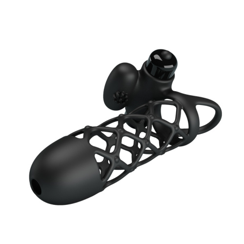 LyBaile Pretty Love Vibro Penis Sleeve Black I - Насадка на член, 13.5х3.6 см - купити в Україні | Секс шоп SEX-SHOP.ua