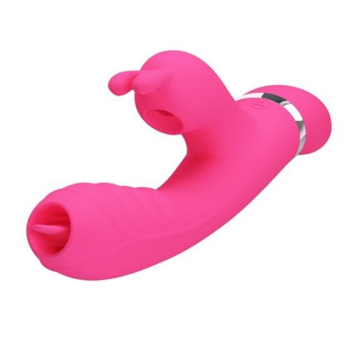 Pretty Love Phoenix Vibrator Pink - Вибратор-кролик с мембранным стимулятором и подвижным язычком, 20.2х3.3 см (розовый)