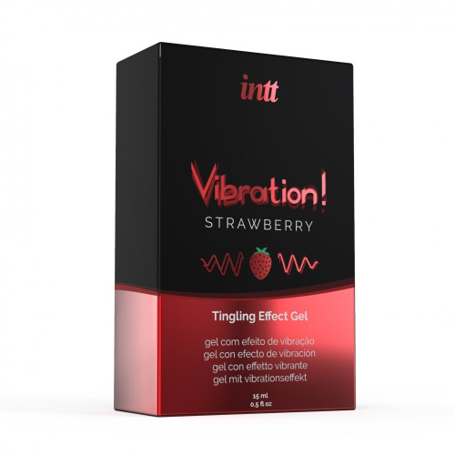 Intt Vibration Strawberry - жидкий вибратор со вкусом клубники, 15 мл - sex-shop.ua