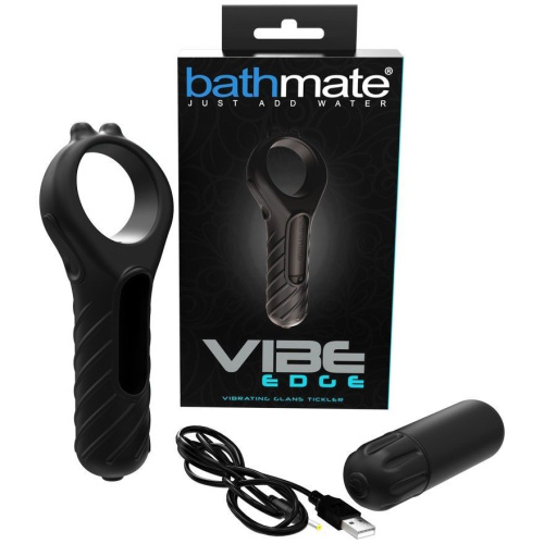 Bathmate Vibe Edge - вибратор для члена, 3.3 см (чёрный) - sex-shop.ua