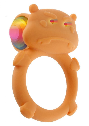 Toy Joy Happy Hippo - виброкольцо, 6х3.5 см (оранжевый) - sex-shop.ua