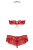 Obsessive 863-SET-3 set - эротический комплект с оборками, S/M (красный)