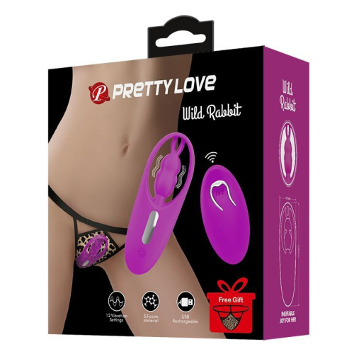 LyBaile Pretty Love Wild Rabbit Stimulator - вибратор для клитора с кроликом, 10.8х4 см (фиолетовый)