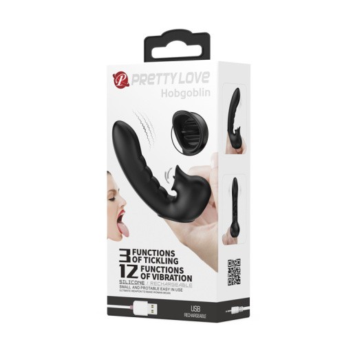 Pretty Love Hobgoblin Finger Vibrator Black - Вибронасадка на палец, 12.5х2.7 см (чёрный)