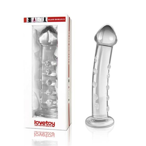 LoveToy Glass Romance Clear 7.5" - стеклянный фаллоимитатор, 16.5х3 см (прозрачный)