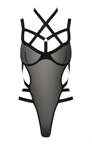 Passion Exclusive Hagar body боді монокіні, L/XL (чорний) - купити в Україні | Секс шоп SEX-SHOP.ua