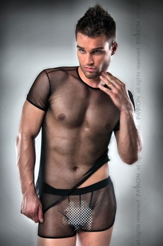 Passion 017 Set - Комплект чоловічої білизни: прозора футболка та боксери, L/XL (чорний) - купити в Україні | Секс шоп SEX-SHOP.ua