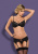 Obsessive Dotina set - эротический комплект бюстгальтер, стринги и пояс для чулок, L/XL (чёрный)