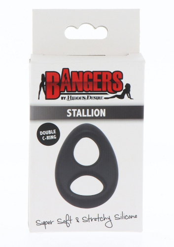 Bangers Soft Silicone Stallion C-Ring - Эрекционное кольцо, 6,5 см (черный)