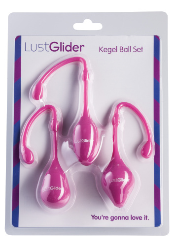 StRubber LustGlider Kegel Ball Set Lila - Набор вагинальных шариков, 10.9х3 см (фиолетовый)