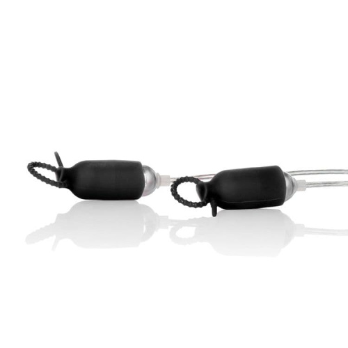 CalExotics Vibrating Nipple Pleasurizer - виброзажимы для сосков, 3,5х2 см (черный)