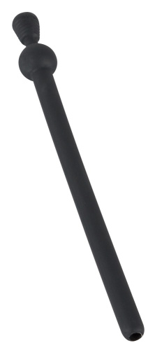 Penis Plug Piss Play With Stopper - Уретральний стимулятор, 12 см (чорний)