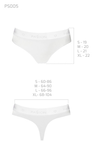 Passion PS005 Panties трусики-бразилиана из хлопка, S (белый)