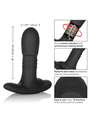 CalExotics Eclipse Beaded Probe - анальная пробка с эффектом римминга и вибрацией, 10,3х3,3 см