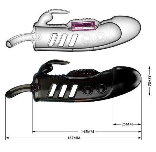 LyBaile Pretty Love Sloane Vibro Penis Sleeve - Насадка на член +2.5 см (чорна) - купити в Україні | Секс шоп SEX-SHOP.ua
