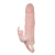 Brave Men Vibro Penis Sleeve Flesh with Bunny - Насадка на пенис, 16,4 см (телесный)