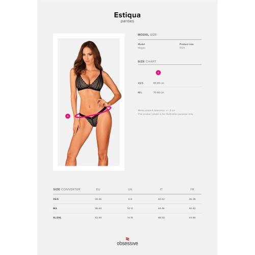 Obsessive Estiqua panties - Трусики эротические, M/L (чёрный)