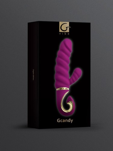 Gvibe Gcandy - Невероятный витой вибратор с клиторальным стимулятором, 13х4.5 см (фиолетовый) - sex-shop.ua