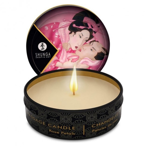 Shunga Candle Rose Petals - Массажная свеча с ароматом роз, 30 мл