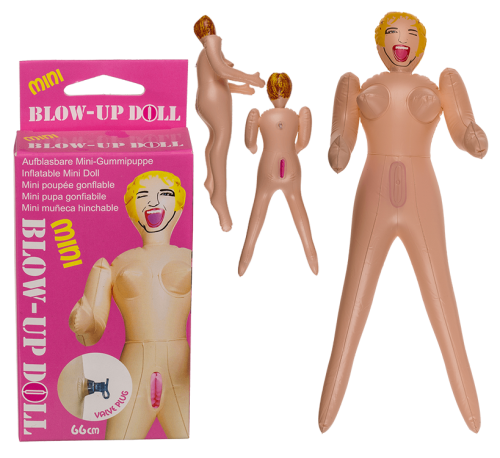 Mini Blow-Up Doll Blond Hair - Надувна міні лялька, 66 см (тілесний)