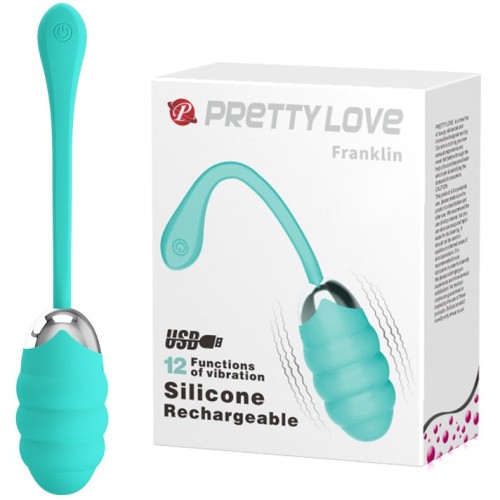 LyBaile Pretty Love Franklin Vibrating Egg Mint - Виброяйцо из силикона, 19.1х3.6 см (мятный)