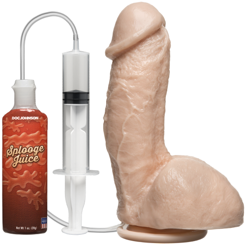 Doc Johnson The Amazing Squirting Realistic Cock - Фаллоимитатор с эякуляцией, 13.3х5см (телесный) - sex-shop.ua