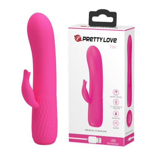 Pretty Love Tim Vibrator Pink - маленький вибратор-кролик, 15х2.9 см (розовый) - sex-shop.ua
