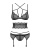 Obsessive Frivolla set - мереживний еротичний комплект білизни, L/XL (чорний) - купити в Україні | Секс шоп SEX-SHOP.ua