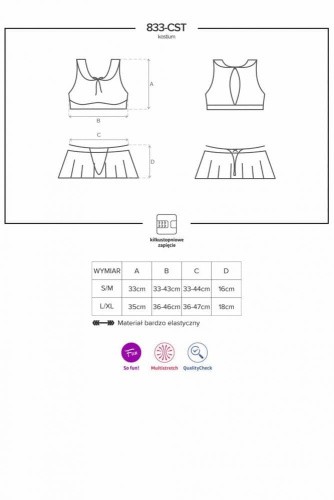Костюм студентки Obsessive 833-CST-2 student costume (S/M)
