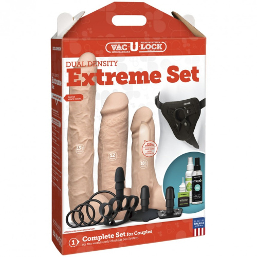 Doc Johnson Vac-U-Lock Dual Density Extreme Set - Набор для страпона