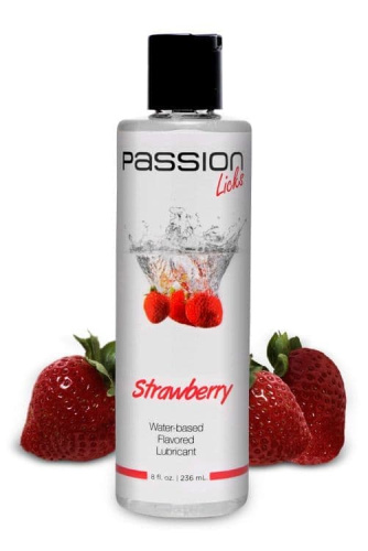 Лубрикант Passion Licks Strawberry Water Based Flavored Lubricant, 236 мл - sex-shop.ua