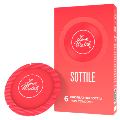 Love Match Sottile (Thin) - тонкие итальянские презервативы, 6 шт - sex-shop.ua