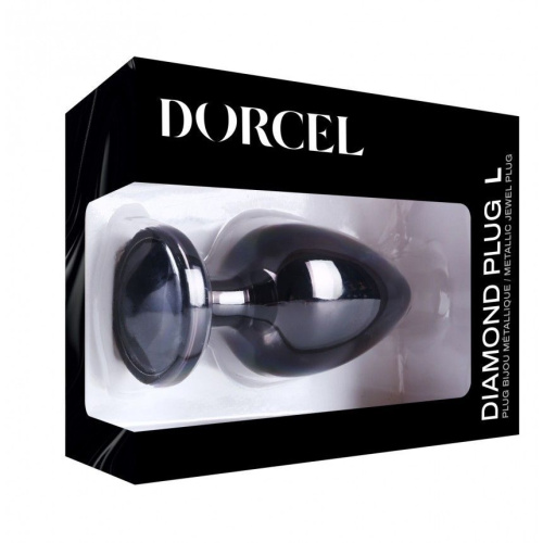 Dorcel - Diamond Plug - Металева анальна пробка з прикрасою у вигляді кристала (чорна) L - купити в Україні | Секс шоп SEX-SHOP.ua