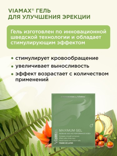 Viamax Maximum Gel - Гель для улучшения эрекции, 2 мл