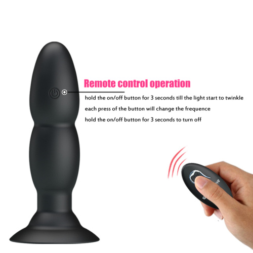 Pretty Love RC Vibrating Butt Plug анальная пробка с вибрацией и эффектом римминга, 13.5х3.5 см
