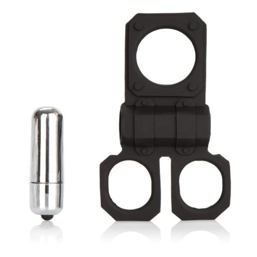 CalExotics Lovers Gear Ball Spreader Enhancer - віброкільце, 10.2х2.5 см (чорний) - купити в Україні | Секс шоп SEX-SHOP.ua