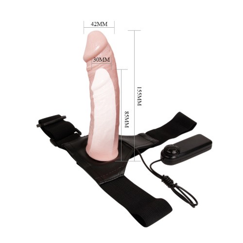 Vibrating Strap On Flesh - Страпон, 15.5х4.2 см (телесный)